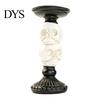 Resin Crow Pillar Candle Stand Gothic Candlestick Holder, Halloween Raven Skull Sturdy Craft Vintage Spooky Taper for Home Table Decor Retro Style