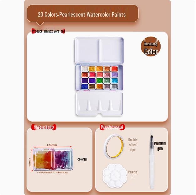 Pearlescent Dunhuang Gold Watercolor Set: 60 Colors for Painting & Nail Art