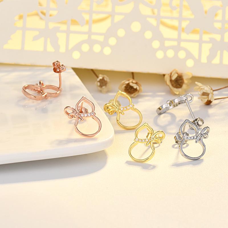 Neues Produkt Schlichte und vielseitige kleine Kürbis-Ohrringe Exquisite frische süße Nischendesign Mikro-eingelegte Ohrringe