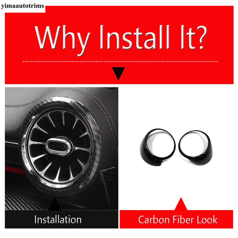 Car Dashboard Air AC Conditioner Outlet Vent Decoration Frame Ring Cover Trim For Mercedes Benz A CLA Class W177 V177 C118 W118