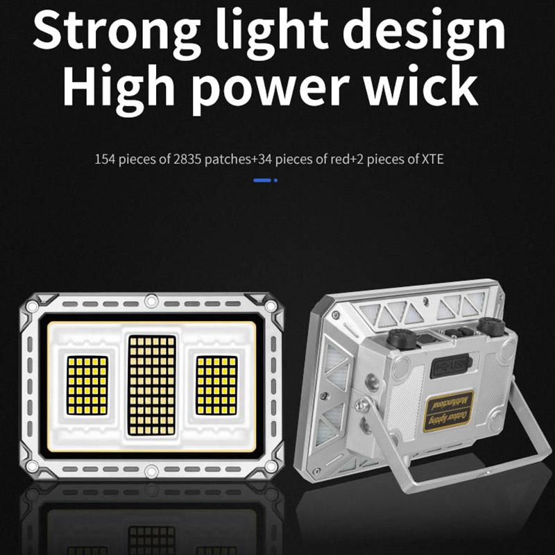 High Power Camping Lanterns Rechargeable 4000mAh Emergency Power Bank Floodlight 11 Modes Portable Lamp for Camping Fishing