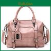 Stylish Pu Boston Handbag With Soft Structure And Zipper For Daily Fashion