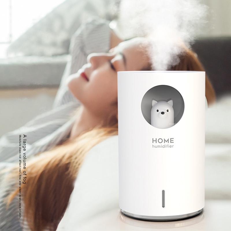 Humidificador doméstico de gran capacidad de 700 ml, humidificador de aire USB, difusor de aceites esenciales con lámpara LED de color, purificador de aire y nebulizador.