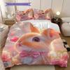 Rabbit Pattern Bedding Quilt Set Quilt Cover Pillowcase Home Decoration Birthday Gift (1 * duvet cover + 2 * pillowcase, without core)