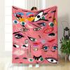 Fun Artistic Eye Print Blanket Bedroom Blanket for Livingroom Couch Lunch Break Soft Throw for Friend's Festival Gift