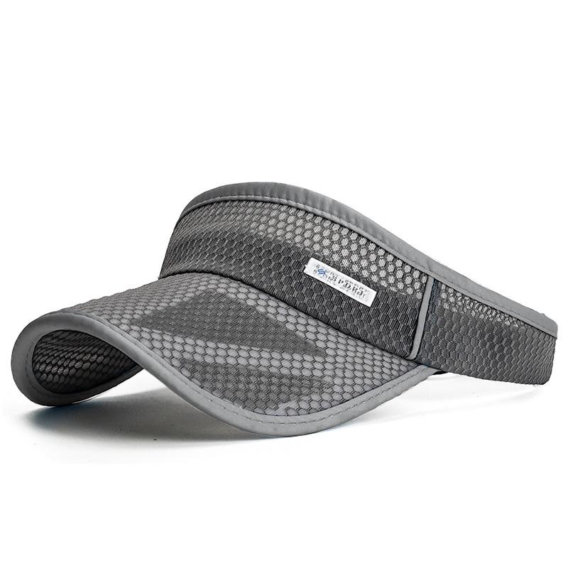 Summer Extended Eaves Ceiling Hat for Men and Women Outdoor Sports Hollow Eaves Sunscreen Hat Sunscreen Mesh Hat темно-серого
