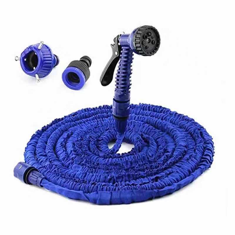 Металлический телескопический шланг, водяной пистолет, волшебный водяной пистолет, уличный многоцелевой водяной пистолет для автомойки, садовая волшебная водопроводная труба 25FT синий
