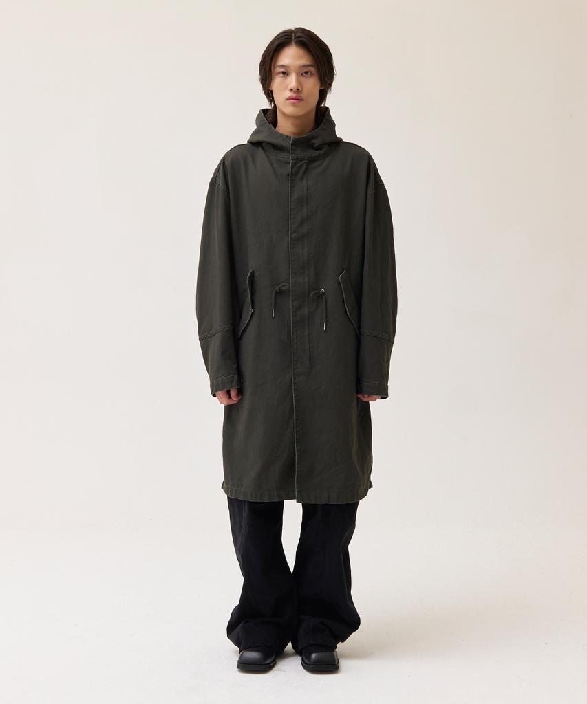 Akecii Dusty Washed Fishtail Parka_Khaki