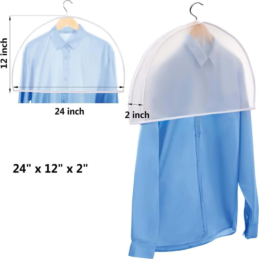 5pcs Garment Cover for Hanging Clothes PEVA Translucent Clothing Dustproof Cover Bags for Closet Storage Organizer for Travel
