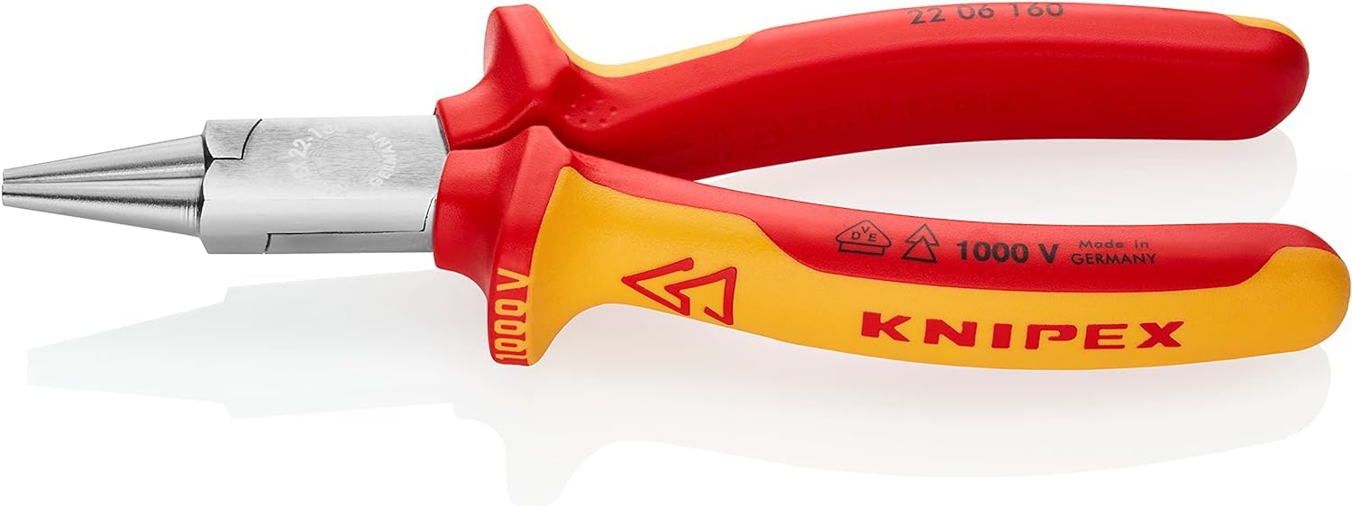 

KNIPEX 2206-160 Insulated Round Pliers, 1000V