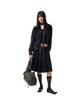 Iuga Makaras Belted Bag Pleats Midi Skirt (Black)