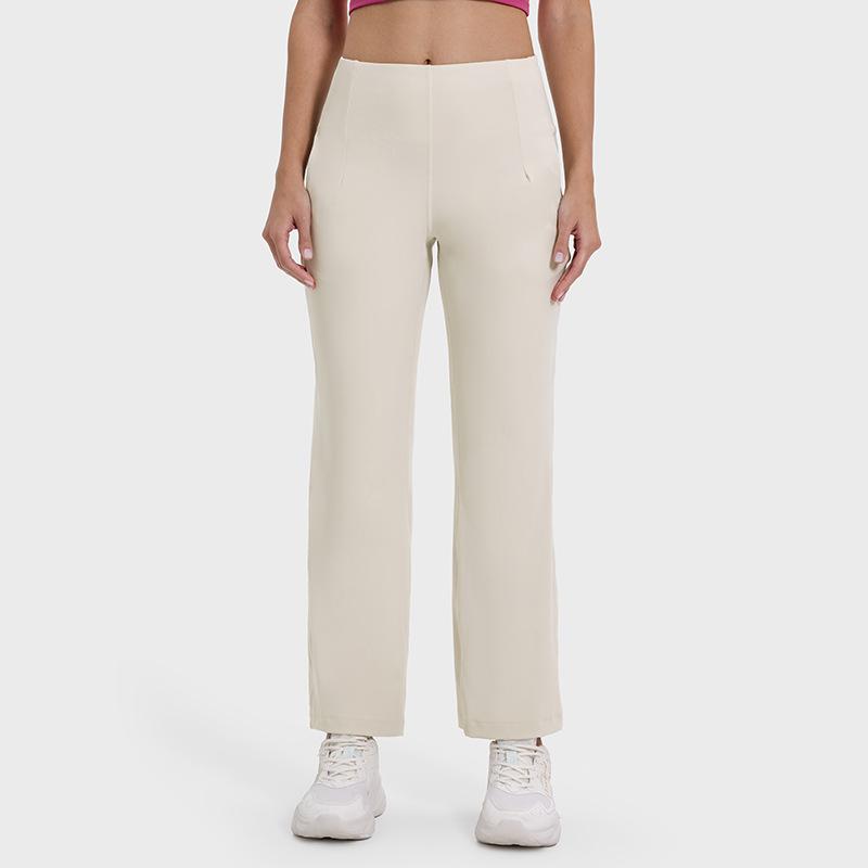 New High Elastic Nude Belly Yoga Pants Loose and Thin Straight Pants Running Fitness Sports Trousers SS
