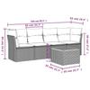 VidaXL Salon de Jardin avec Coussins 5 pcs, Canapés de Terrasse, Ensemble de Meubles de Patio, Mobilier d'Extérieur, Gris 3255808