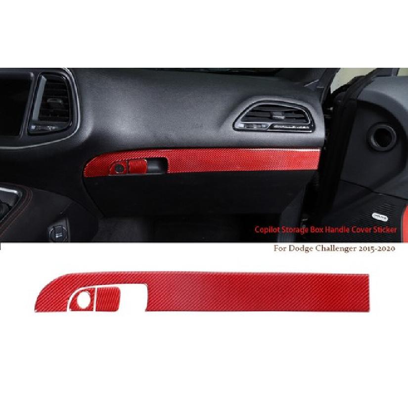 3x Copilot Storage Box Handle Cover Trim Sticker For Challenger 2015+ Red Carbon