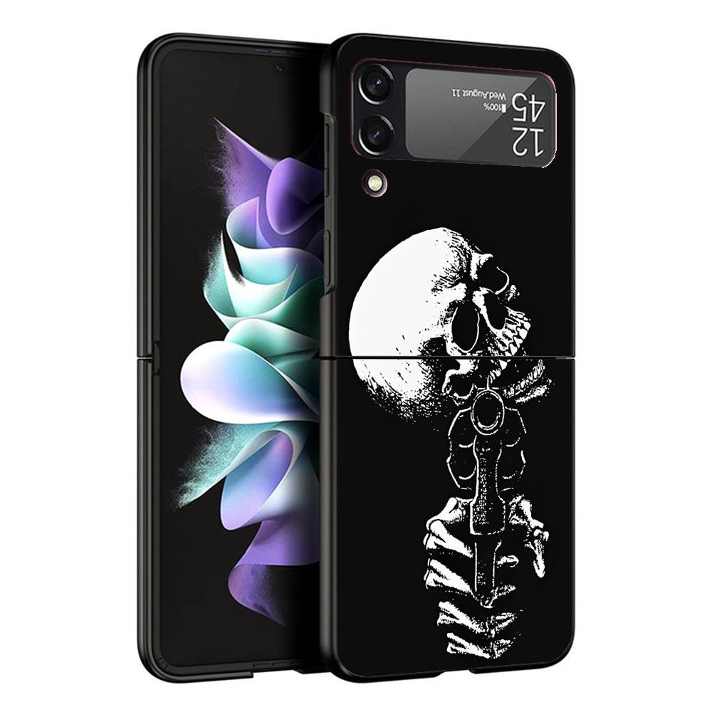 

Spooky Skull Funny Dance Skeleton Phone Case For Samsung Z Flip 6 5 4 3 Galaxy ZFlip6 5G Flip5 Flip4 Black Hard Camera Protectiv Galaxy ZFlip6 5G