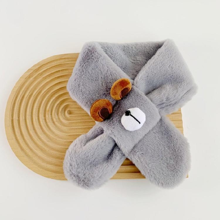 Girls Neck Scarf InsStyle Baby Cartoon Scarf Furry Plush Neck Warmer for Outdoor