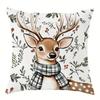 Christmas Decoration Pillowcase Garland Bell Snowman Fawn Pattern Suitable for Home Room Sofa Cushion Cover Holiday Gift