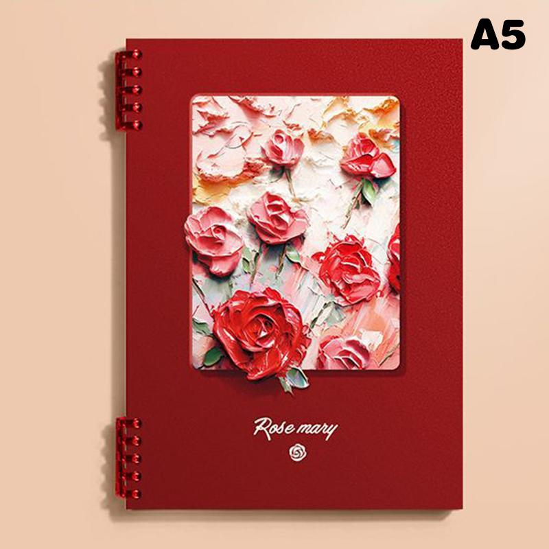 Yaratıcı Yağlı Boya Kapaklı Defterler Değiştirilebilir Yedek Yapraklı Çizgili Defter A4/A5/B5 Klasör Planlayıcı Ofis Anı Defteri