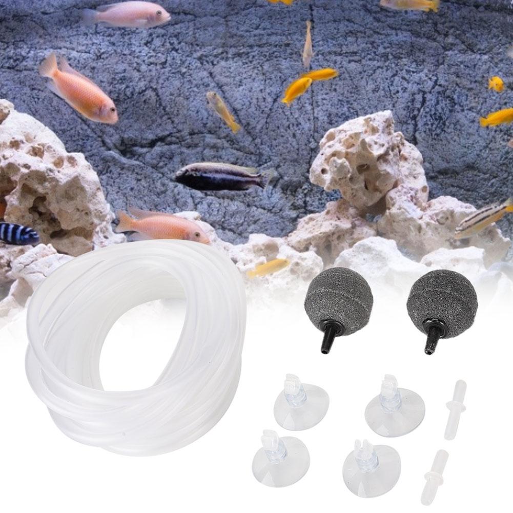 Aquarium Oxygen Pump Accessory Kit Bubble Stone Hose Suction Cup Holder Valve Aerartion Device for