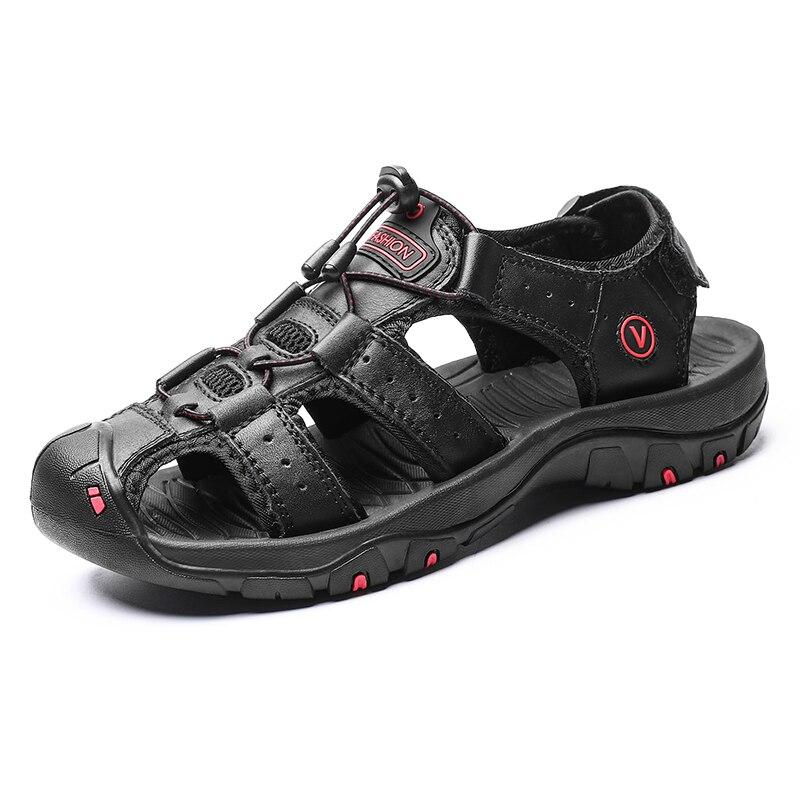 Classic Men 'S Sandals Summer Soft Sandals Comfortable Mens Shoes Genuine Leather Sandals Big Size Soft Outdoor Casual Shoes Men