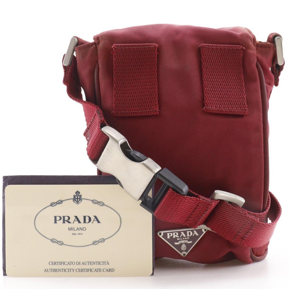 PRADA 2WAY waist bag Shoulder Bag MV583 CERISE Red Nylon Women Used