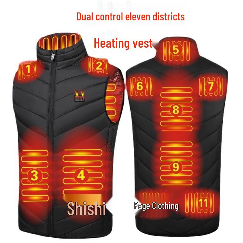 Men's Dual Control USB Heated Vest - 11 Zone, 3 Temperature Settings for Winter