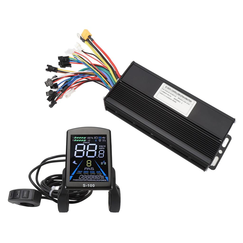 Electric Bike Conversion Kit 40A 3 Mode Sine Wave Motor Controller S 100 Color Screen Panel 20X Throttle Handle 8