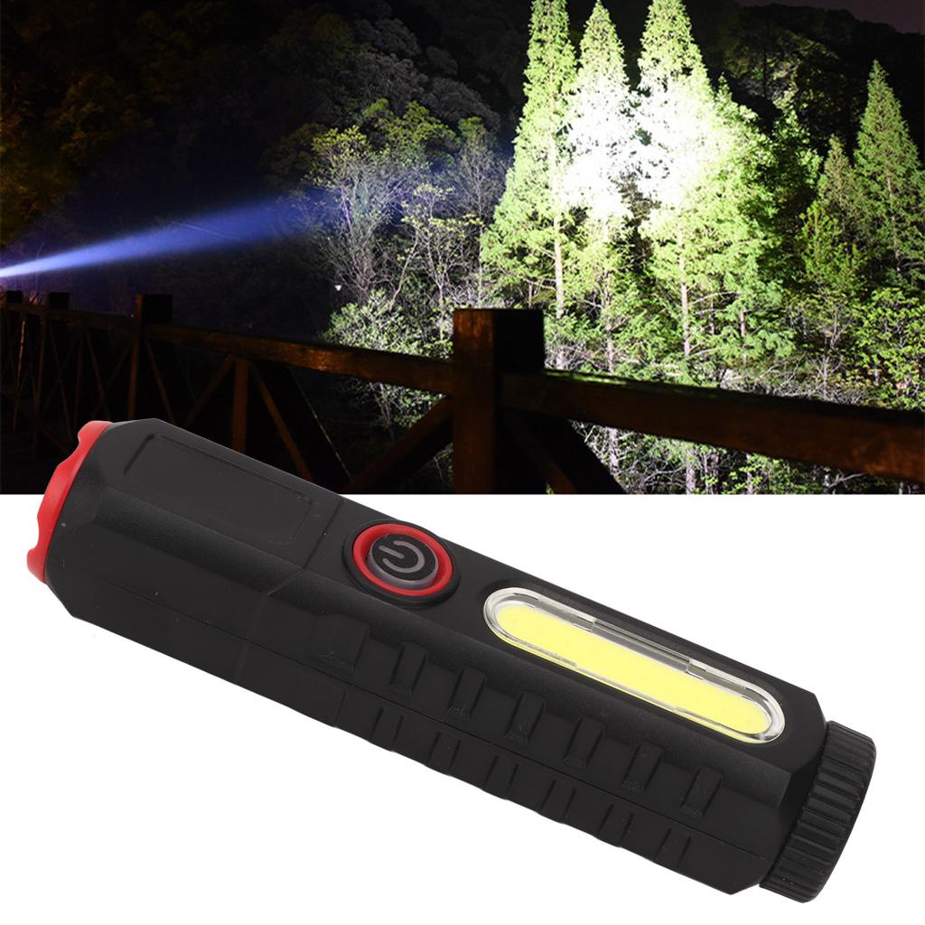Camping Flashlight 4 Modes   Waterproof Magnetic Tail Hands   COB Light Flashlight with Clip
