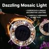 Flache Mosaik-Solar-Scheibenleuchten für den Außenbereich, wasserdicht, rostfrei, Gartendekoration für Wege, Garten, Hof, Rasen
