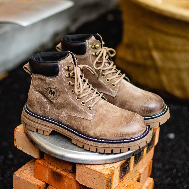 Ботинки Martin мужские кожаные высокие короткие ботинки в британском стиле осенние рабочие ботинки в стиле ретро походные ботинки мужские уличные желтые ботинки 44 5980₽
