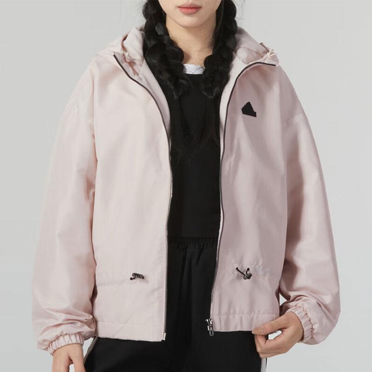 Adidas Solid Color Logo Casual Sports Jacket Women Jackets Pink IM8815