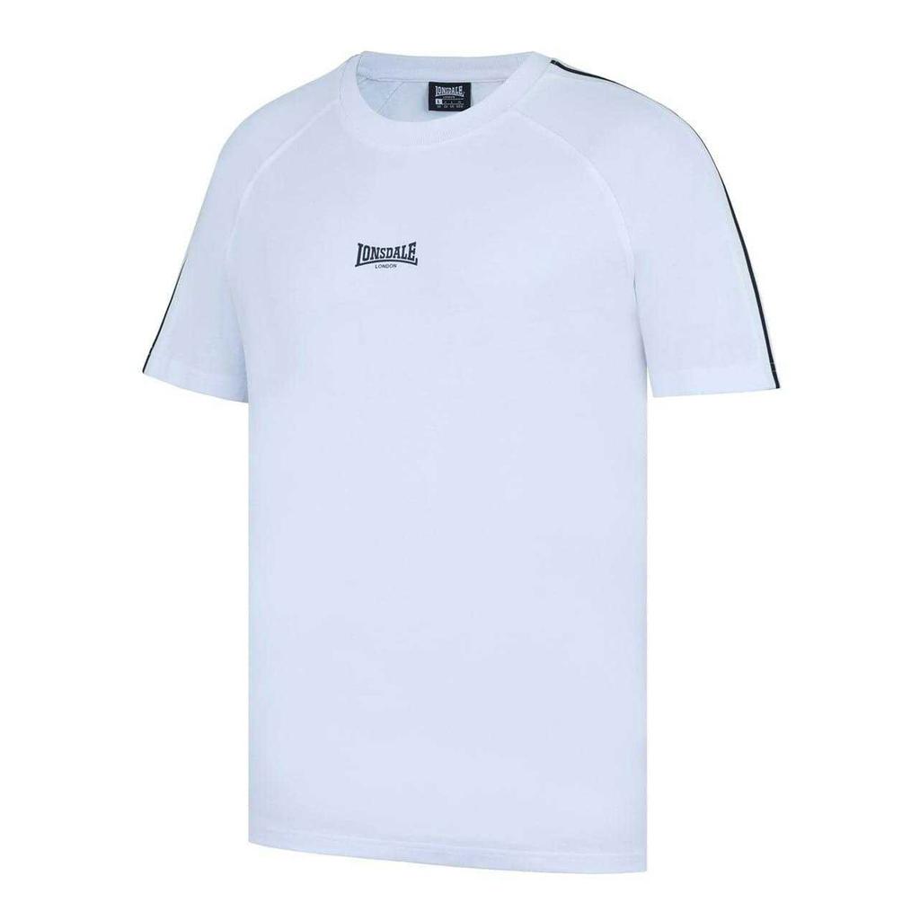 Lonsdale Mens Striped Logo Regular Raglan T-Shirt