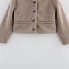 Foreign trade wholesale women's clothing autumn new fashion simple casual versatile button decoration blended round neck short jacket