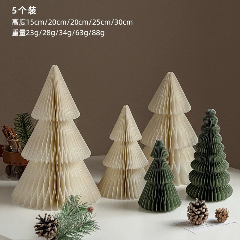 Faltbare Weihnachtsmann-Ornamente 3D Papierwaben-Weihnachtsparty-Requisiten 2026 Festival Schreibtisch DIY Bastelarbeit