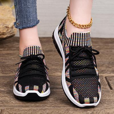 Tênis de Tênis para Mulheres Tênis de Corrida Tênis de Caminhada Antiderrapante Tênis Esportivos para Academia Esportivos Casuais Sapatos de Malha Respiráveis para Trabalho Femininos