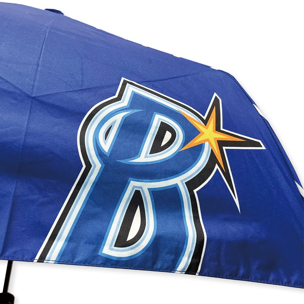 TRYL Yokohama DeNA Baystars Striped UV Blue Umbrella, 55cm, Windproof, Resistant, Folding,