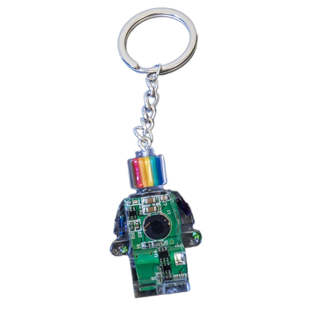 Portachiavi Elettronico a Forma di Robot Portachiavi Colore Arcobaleno Catena Multi-Funzionale per Telefono Accessori Borse Portafogli per Donne Ragazze