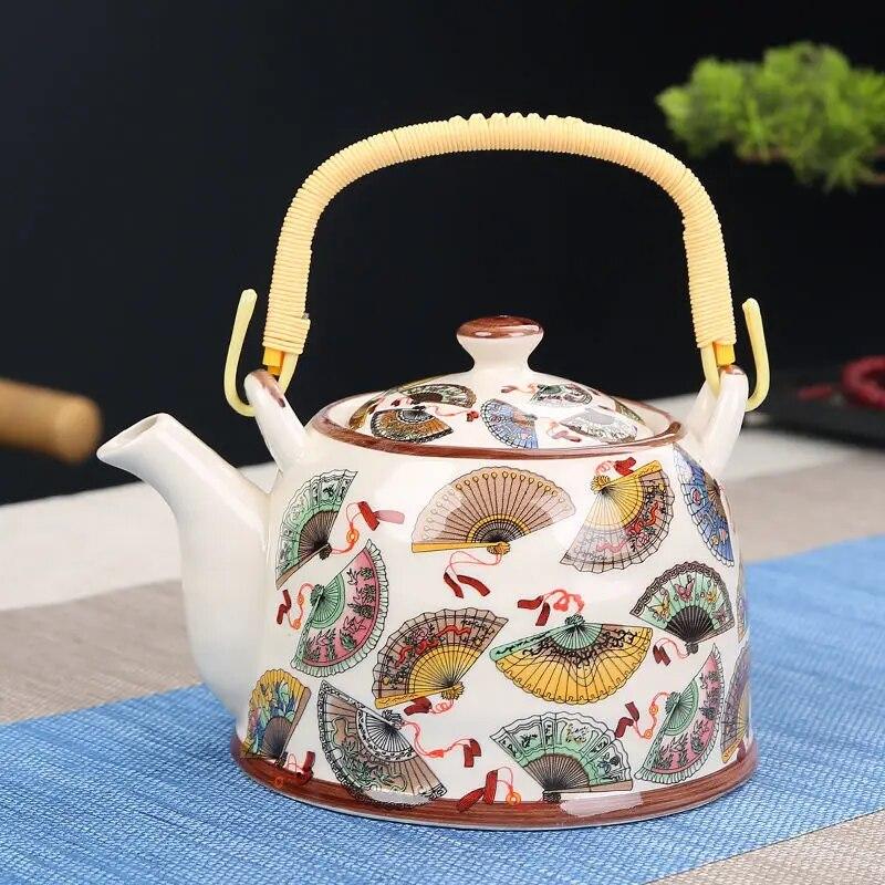 Porcelain Teapot Strainer Net High Capacity 900ML Traditional Retro Ceramic Tea Set Tea Pot Gift Kung Fu