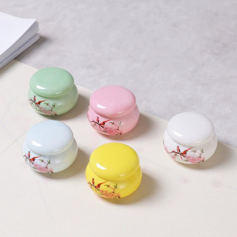 1Pc Ceramics Nail Cup with Lid Acrylic Liquid Powder Ceramic Cup Nail Art Acrylic Liquid Powder Porcelain Dappen Dish Container