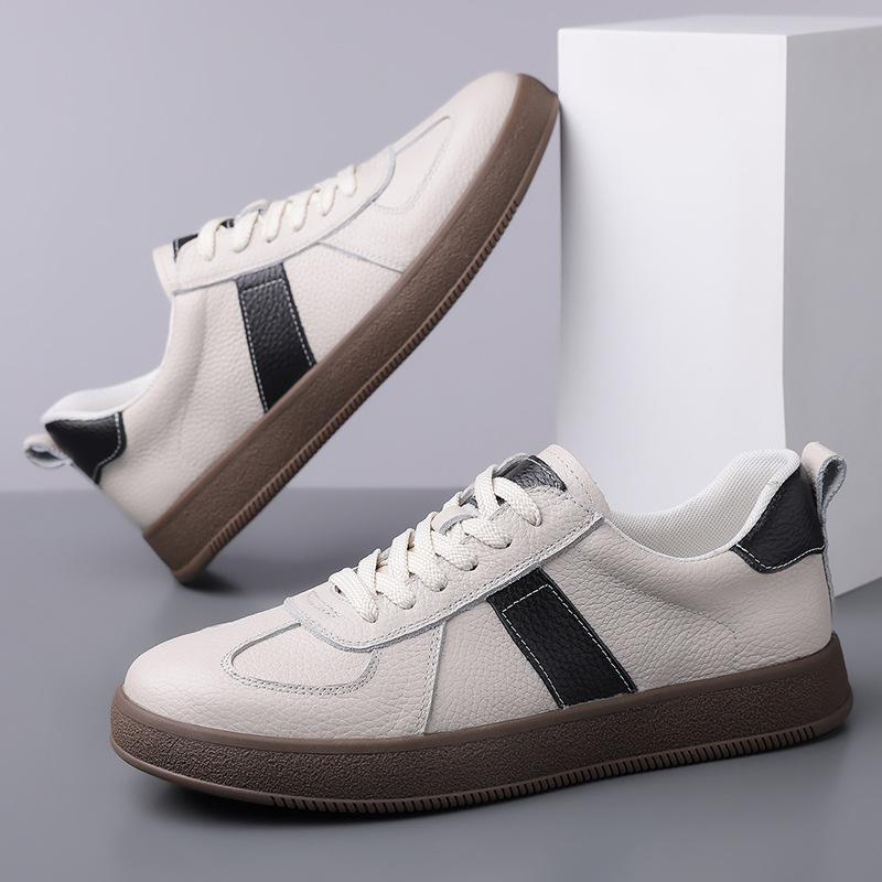 Little white shoes men's spring 2025 new Korean version of sports fashion casual leather breathable board shoes trendy men's shoes 0369
