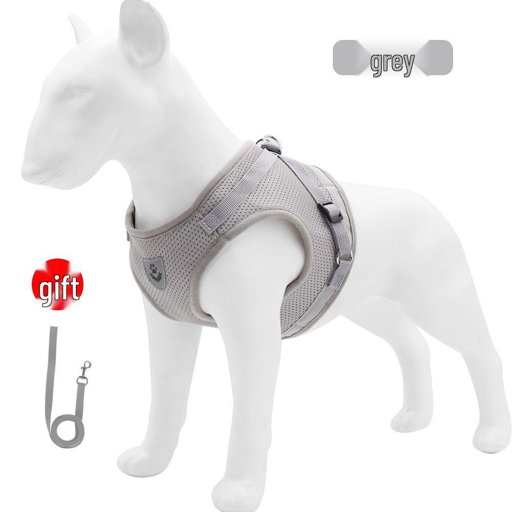 

Reflective Breathable Dog Harness and Leash Set L