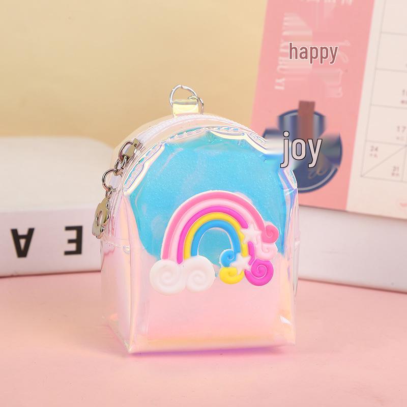 Korejský styl dívčí laserová peněženka na mince - Roztomilá mini peněženka na rtěnku, sluchátka a klíče