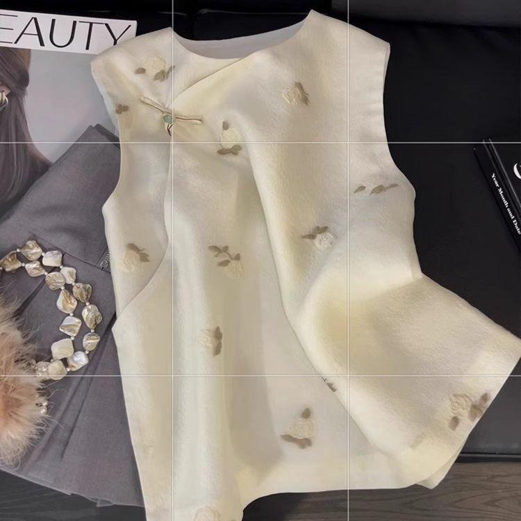 Summer high-end temperament versatile French sleeveless vest vest women's beautiful vest trendy