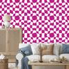 Wallpaper Casual Checkerboard Purple for Living Room and Bedroom 50x1000