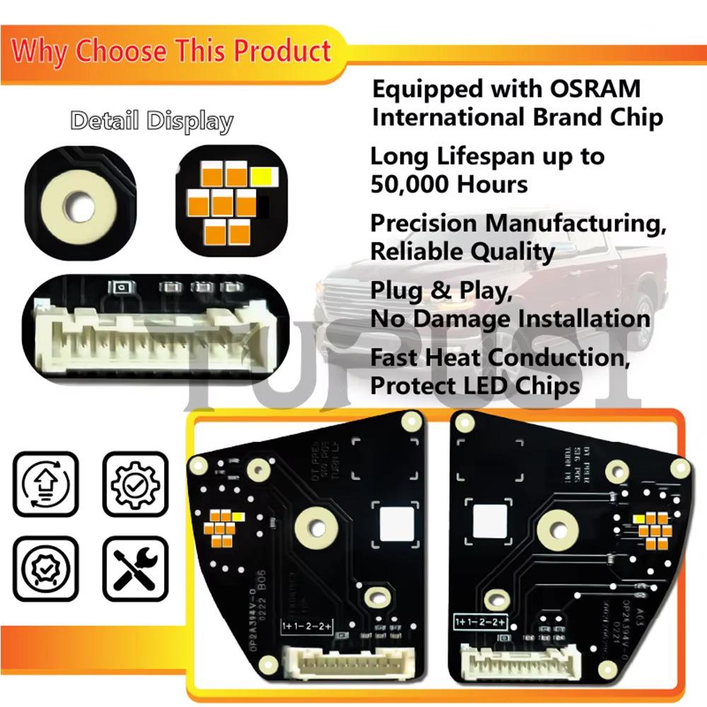 LED Daytime Running Light & Turn Signal Module for 2019-2022 Dodge Ram 1500