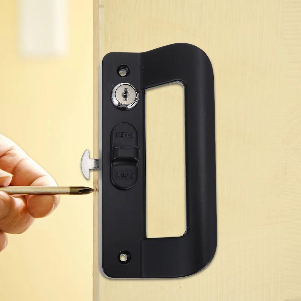 With Key Anti-theft Door Lock Set Aluminum Zinc Zinc Alloy Sliding Door Handle Replacement  Garage Sheds