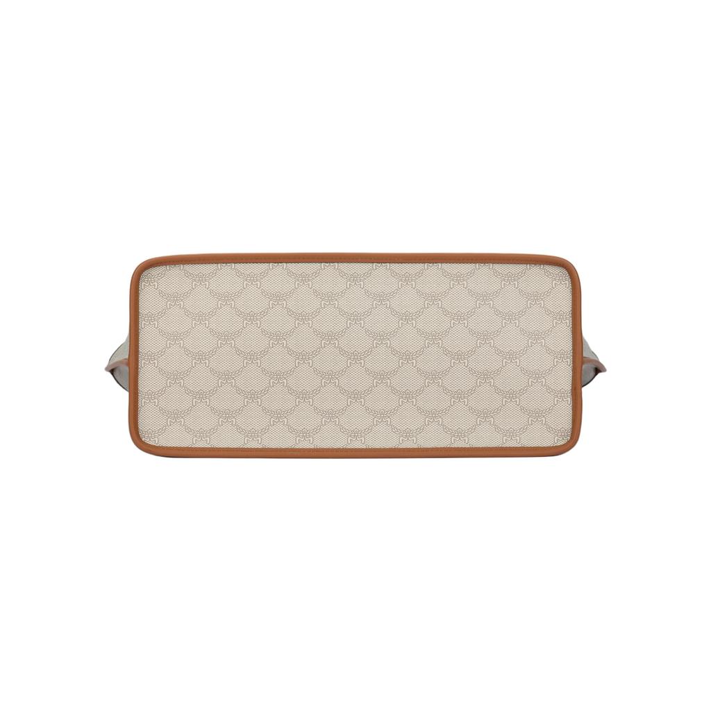 MCM Lauretos Hahnentritt-Tragetasche mit großem Logo & Lederbesatz für den täglichen Gebrauch & Reisen
