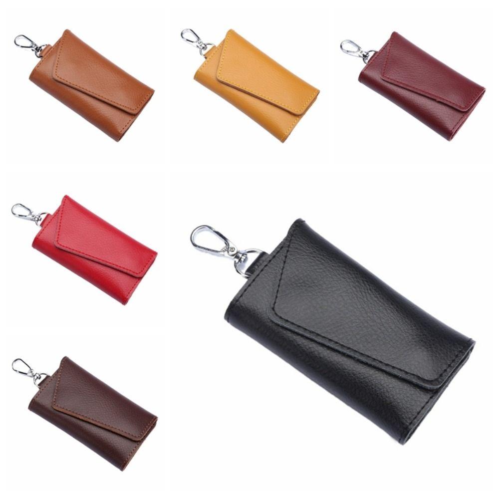 Mini Card Bag Genuine Leather Keychain Housekeeper Car Key Wallet  Men Women