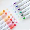 6pcs Color Stamp Pen Set Seal Paint Dual-side Brush & Highlighter Liner Art Marker for Drawing