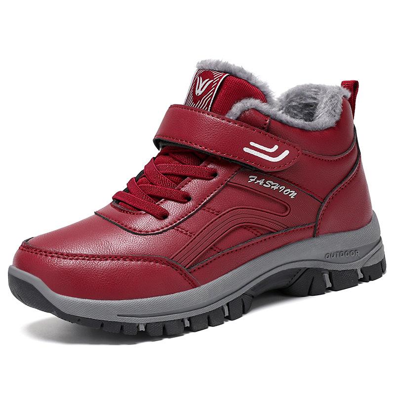 Cotton Shoes, Oversized Snow Boots, Cotton Boots with Fleece and Thickened Ankle Boots, Velcro Boots